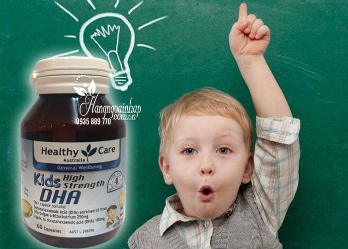 Viên uống bổ sung DHA cho trí não bé Healthy Care Kid's High DHA 60 viên của Úc