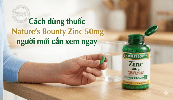 Cách dùng thuốc bổ sung kẽm Nature’s Bounty Zinc 50mg 400 Caplets của Mỹ người mới cần xem ngay